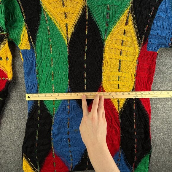 COOGI Australia Women Turtleneck Sweater Intricate Knit Abstract Colorful Medium - Picture 5 of 16